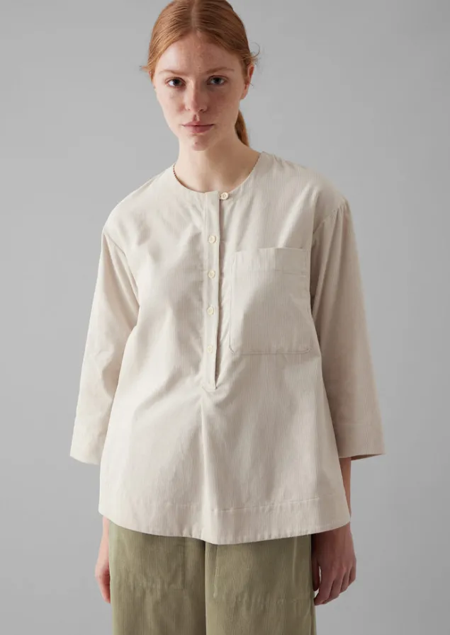 Cord | Loungewear-TOAST Organic Cord Patch Pocket Shirt Stone