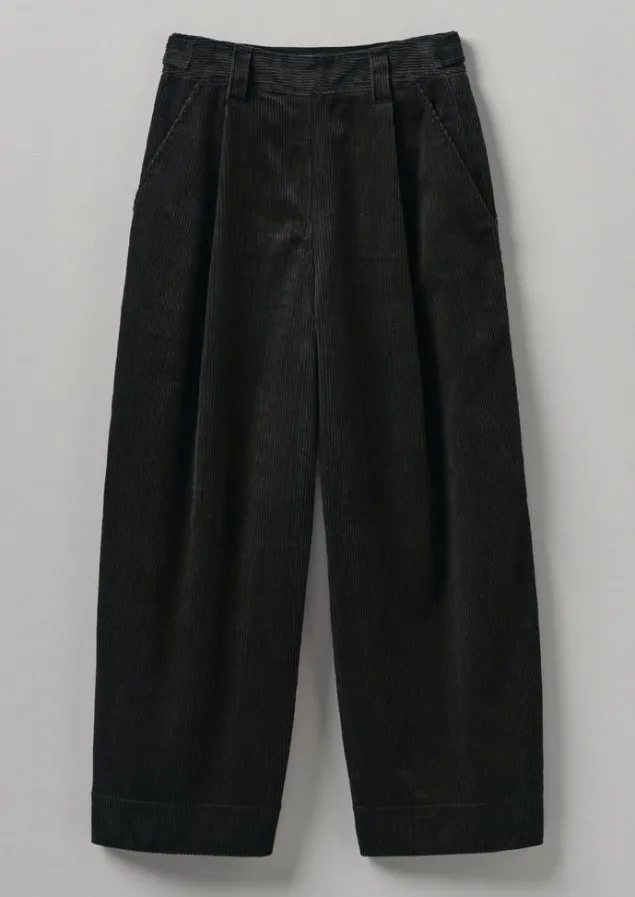 Cord | Trousers-TOAST Organic Cord Pleat Front Trousers BrownSlate