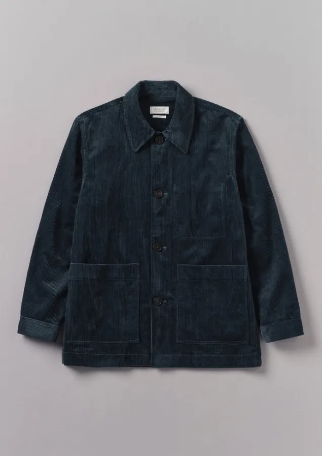 Cord | Coats & Jackets-TOAST Organic Cord Point Collar Jacket DustyNavy