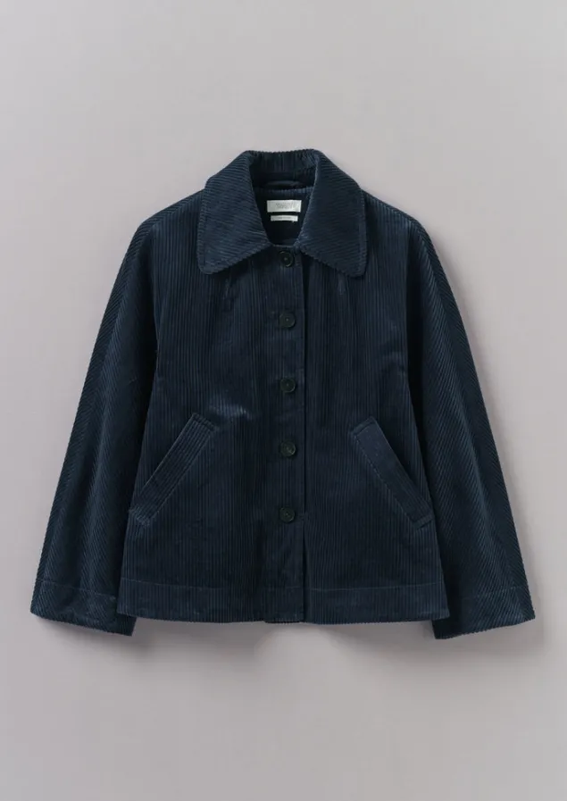 Cord | Workwear-TOAST Organic Cord Swingy Jacket DustyNavy