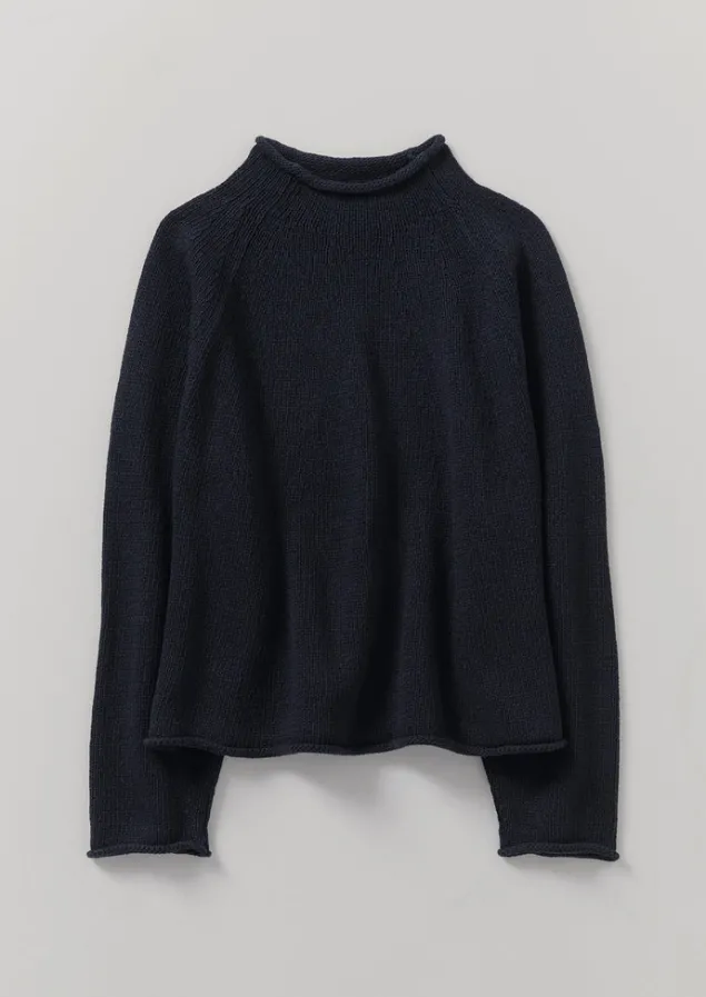 Linen | Jersey-TOAST Organic Cotton Linen Easy Sweater DarkNavy
