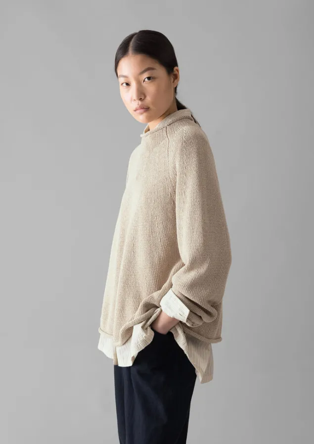Linen | Jersey-TOAST Organic Cotton Linen Easy Sweater Parchment