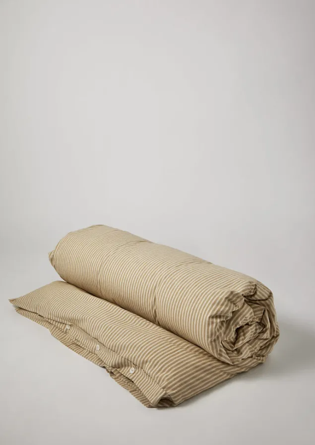 organic_cotton_ticking_stripe_duvet_cover_2-2.webp Textiles | Bed Linen-TOAST Organic Cotton Ticking Stripe Duvet Cover Ecru/Straw