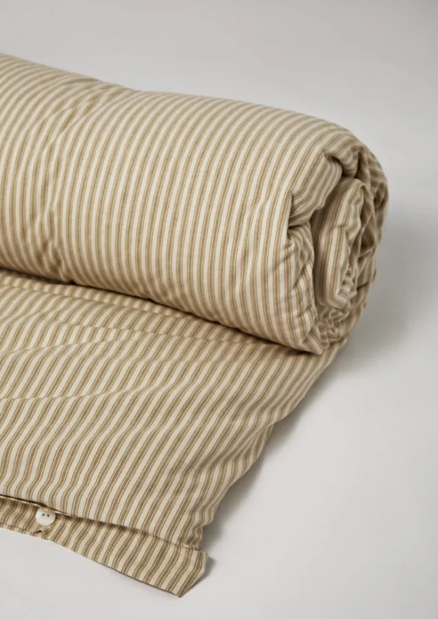 organic_cotton_ticking_stripe_duvet_cover_3-2.webp Textiles | Bed Linen-TOAST Organic Cotton Ticking Stripe Duvet Cover Ecru/Straw