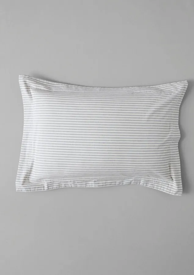 Textiles | Bed Linen-TOAST Organic Cotton Ticking Stripe Oxford Pillowcase Ecru/Graphite