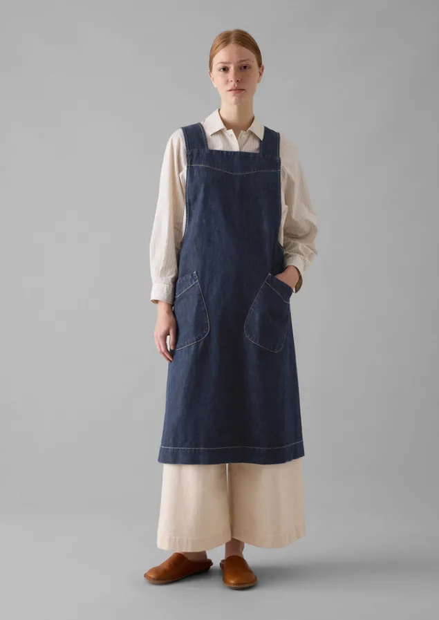 Outdoor | Aprons & Tea Towels-TOAST Organic Denim Cross Back Apron Indigo