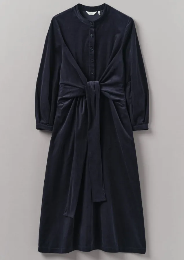 Cord | Dresses-TOAST Organic Needlecord Wrap Dress Navy