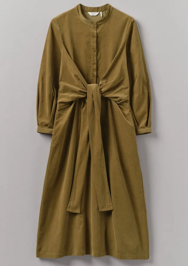 Cord | Dresses-TOAST Organic Needlecord Wrap Dress GoldenSand