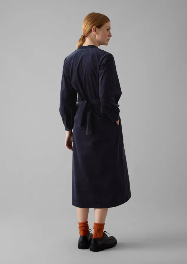 organic_needlecord_wrap_dress_11-1.webp Cord | Dresses-TOAST Organic Needlecord Wrap Dress Navy