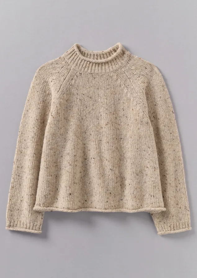 Knitwear-TOAST Orla Donegal Wool Sweater Oatmeal