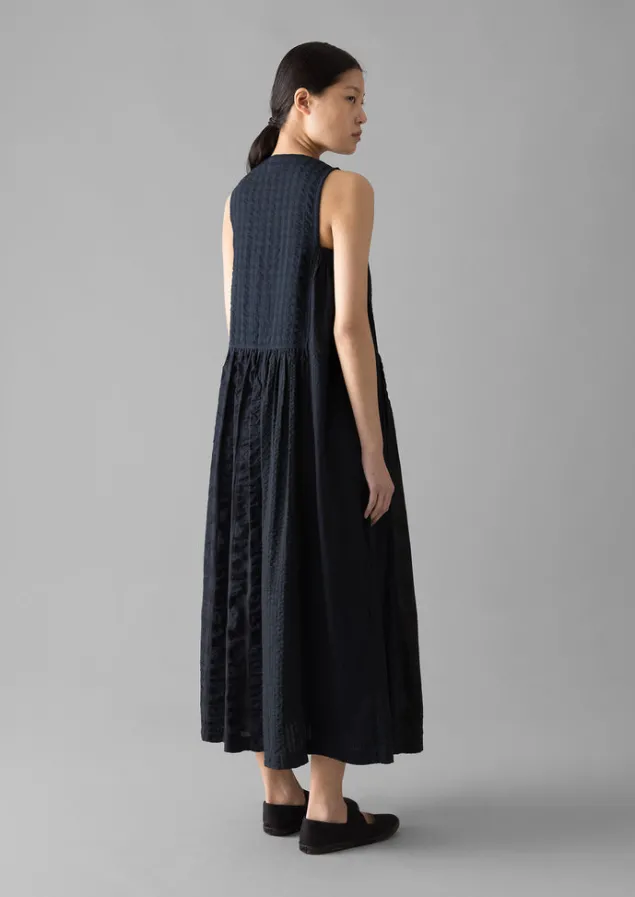 Loungewear | Dresses-TOAST Overdyed Check Seersucker Dress Slate