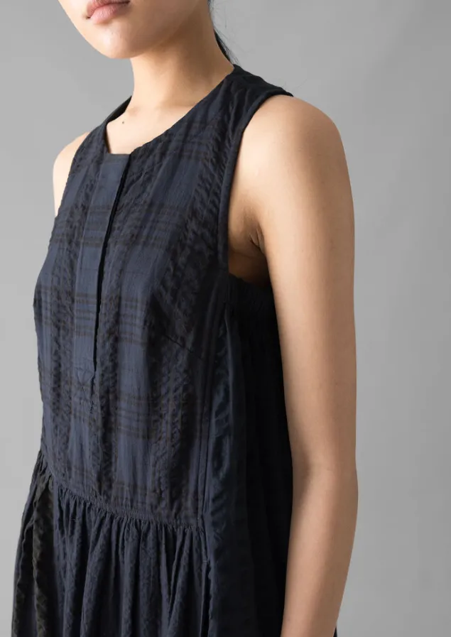 overdyed_check_seersucker_dress_8.webp Loungewear | Dresses-TOAST Overdyed Check Seersucker Dress Slate