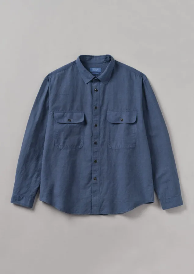 Workwear | Shirts-TOAST Overdyed Check Workwear Shirt NeptuneBlue