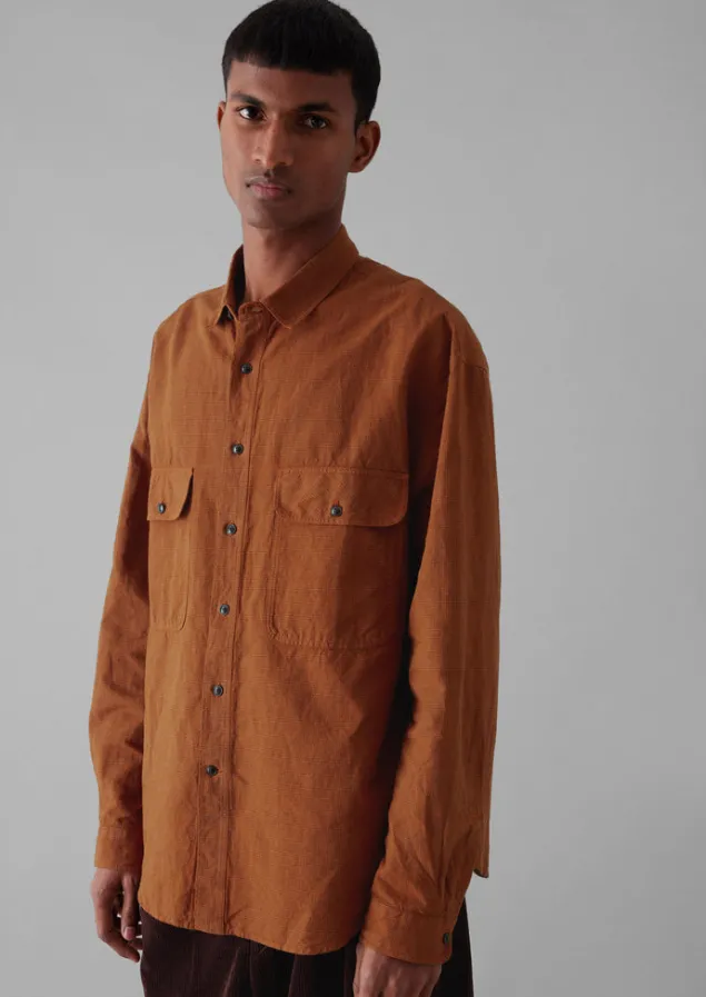 overdyed_check_workwear_shirt_2-1.webp Workwear | Shirts-TOAST Overdyed Check Workwear Shirt MarsRed