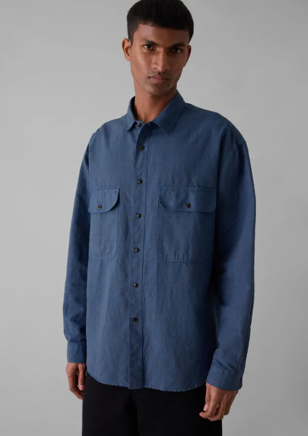 overdyed_check_workwear_shirt_6.webp Workwear | Shirts-TOAST Overdyed Check Workwear Shirt NeptuneBlue