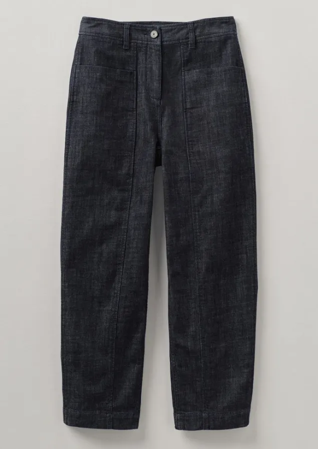Denim | Workwear-TOAST Panelled Organic Denim Trousers Indigo