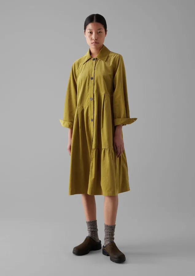 panelled_organic_needlecord_dress_2.webp Cord | Dresses-TOAST Panelled Organic Needlecord Dress GoldenOlive