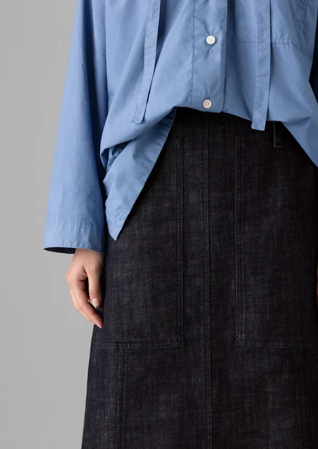 patch_pocket_organic_indigo_denim_skirt_6.webp Denim | Workwear-TOAST Patch Pocket Organic Denim Skirt Indigo
