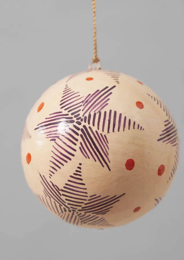 pointed_star_hand_painted_bauble_4.webp Christmas Decorations-TOAST Pointed Star Hand Painted Bauble Chalk