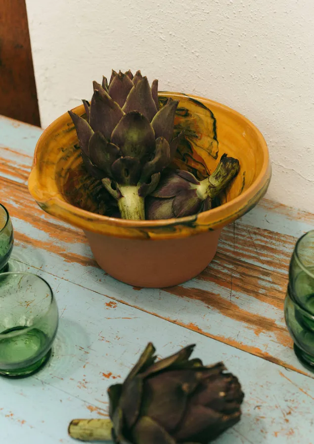 Ceramics | Tableware-TOAST Poterie Barbotine Marbled Pouring Bowl Honey