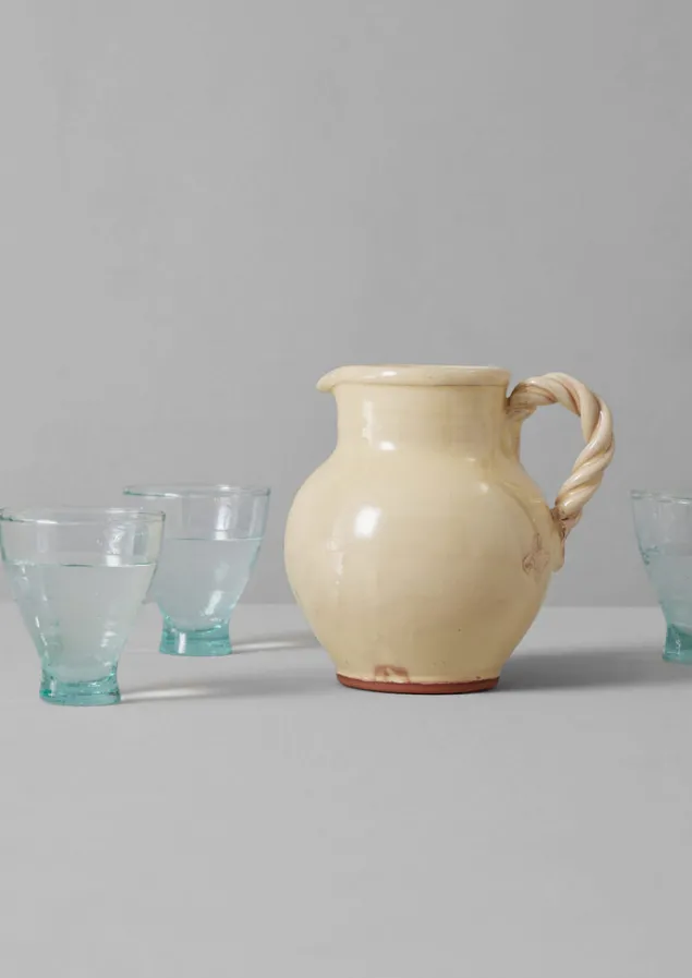 poterie_barbotine_twisted_handle_pitcher_2.webp Ceramics-TOAST Poterie Barbotine Twisted Handle Pitcher Cream