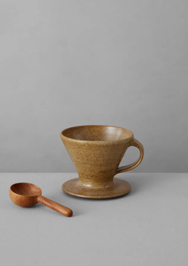 pottery_west_coffee_dripper_and_scoop_3.webp Ceramics | Kitchen-TOAST Pottery West Coffee Dripper And Scoop Mustard
