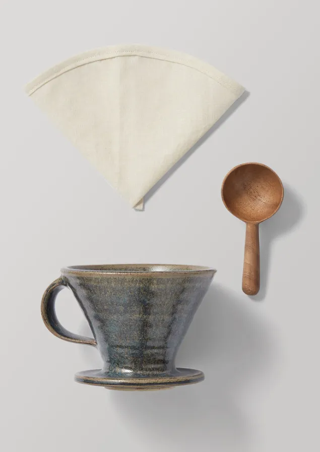 Ceramics | Kitchen-TOAST Pottery West Pour Over Coffee Set Slate