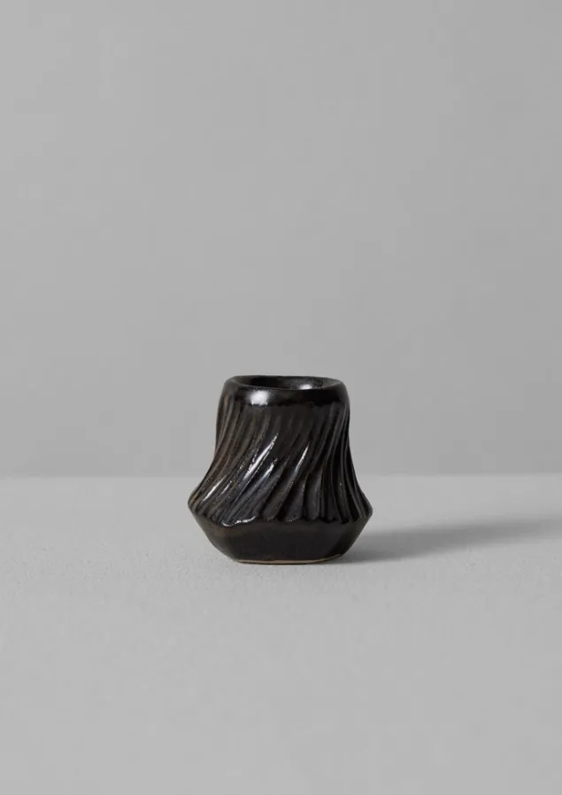 Decorative Pieces | Ceramics-TOAST PPP Lab Hand Pinched Stoneware Candle Holder DarkBrown