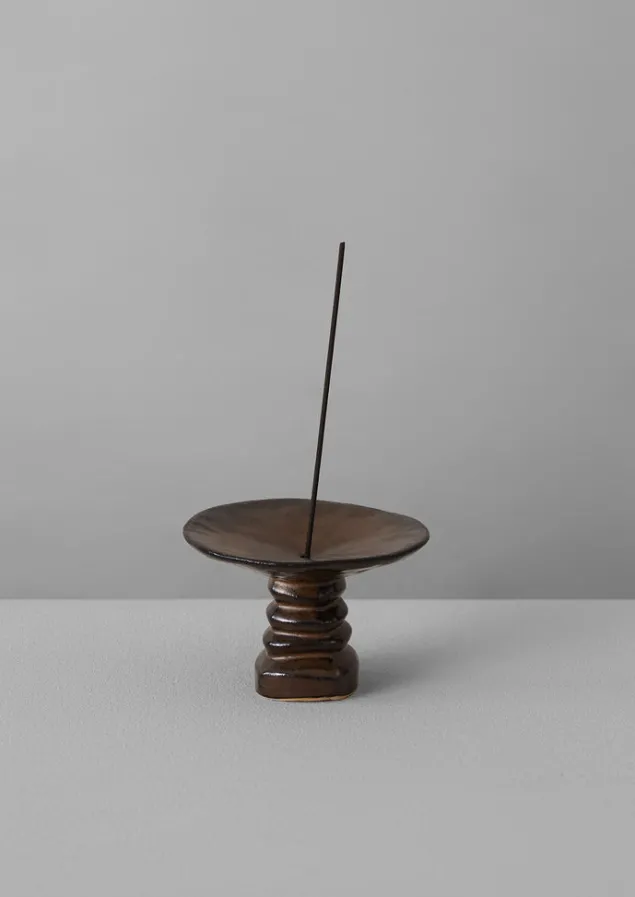 ppp_lab_hand_pinched_stoneware_incense_holder_3.webp Ceramics | Candles & Holders-TOAST PPP Lab Hand Pinched Stoneware Incense Holder DarkBrown