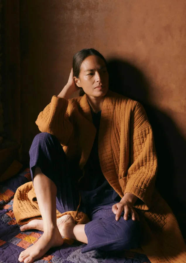 Gowns | Nightwear-TOAST Quilted Cotton Long Gown SoftCaramel