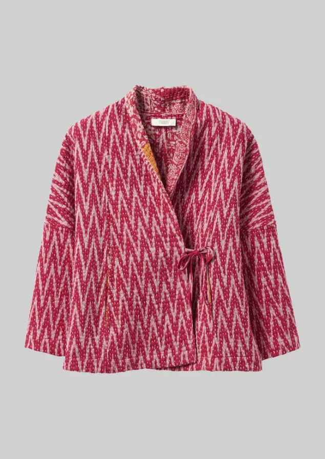 Gowns | Nightwear-TOAST Repurposed Ikat Kantha Jacket Reds