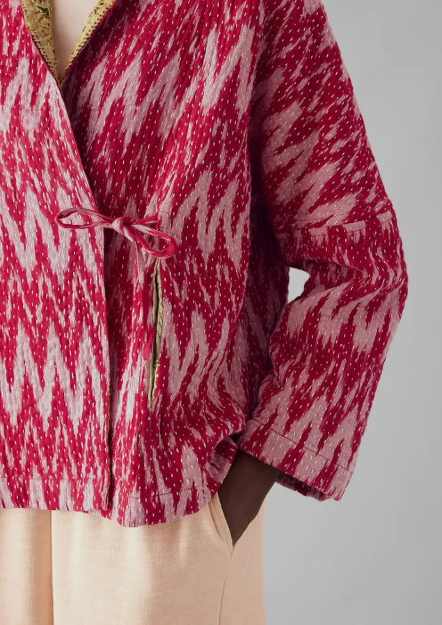 Gowns | Nightwear-TOAST Repurposed Ikat Kantha Jacket Reds