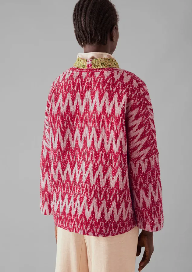 repurposed_ikat_kantha_jacket_4-1.webp Gowns | Nightwear-TOAST Repurposed Ikat Kantha Jacket Reds