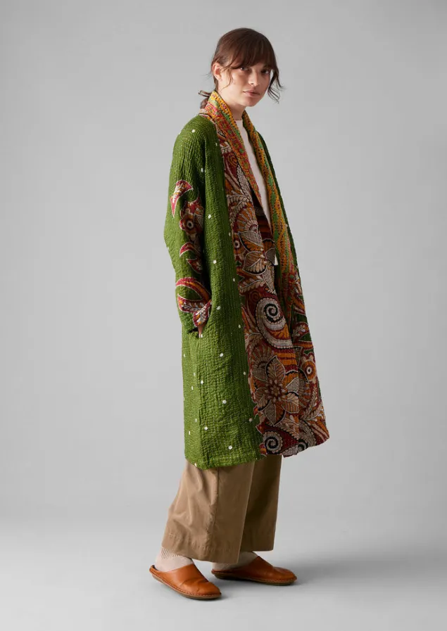 repurposed_kantha_coat_7-3.webp Gowns | Nightwear-TOAST Repurposed Kantha Coat Greens