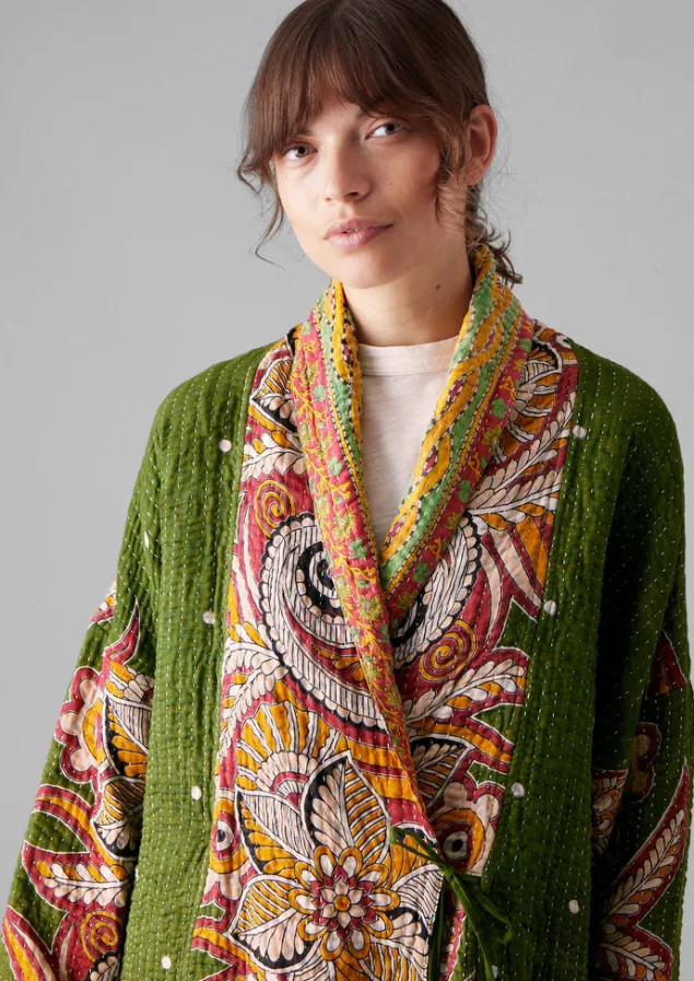 repurposed_kantha_coat_9-3.webp Gowns | Nightwear-TOAST Repurposed Kantha Coat Greens