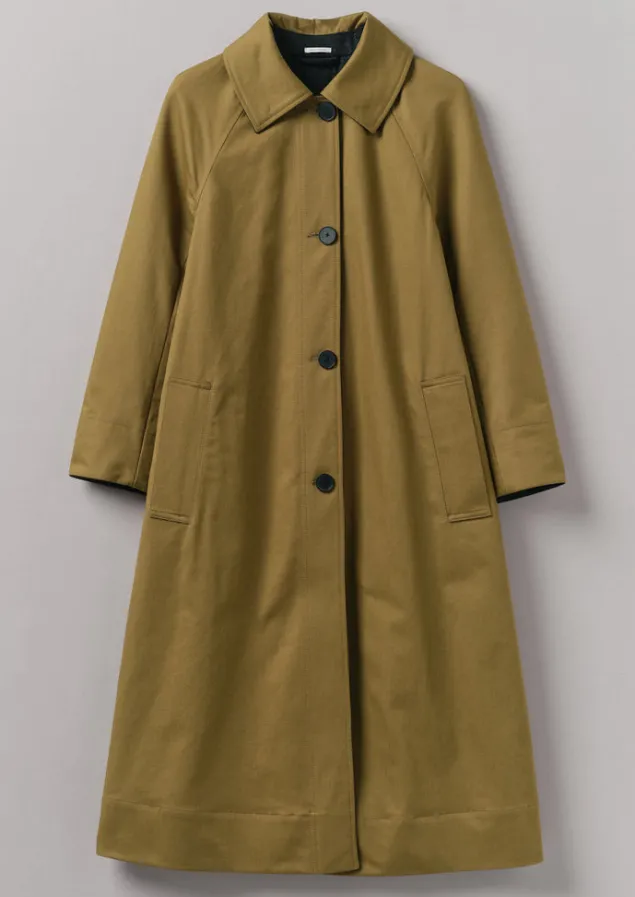 Coats & Jackets-TOAST Reversible Cotton Wool Coat GoldenSand
