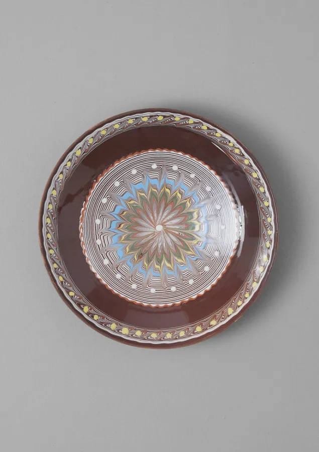 Ceramics | Tableware-TOAST Romanian Horezu Serving Plate Cocoa/Multi