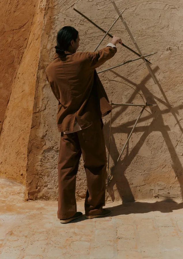 Workwear | Trousers-TOAST Rory Garment Dyed Trousers Sandstone