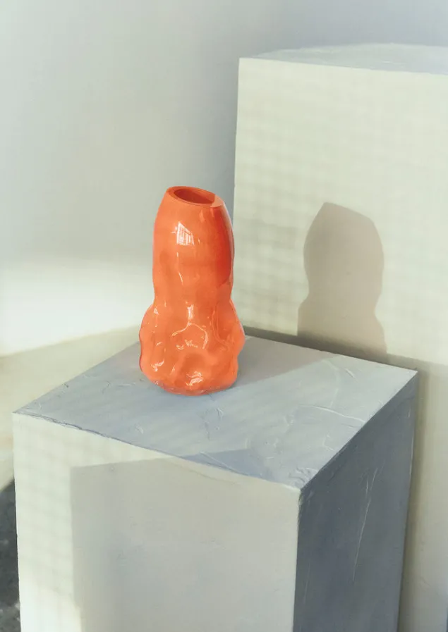 rosie_stonham_large_membrane_vase_2.webp Glass | Decorative Pieces-TOAST Rosie Stonham Large Membrane Vase Orange
