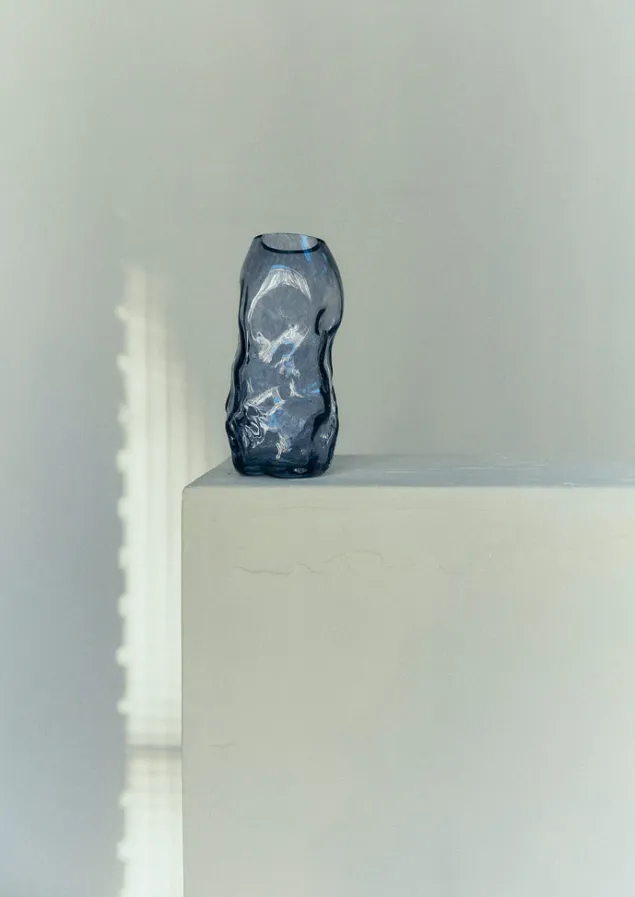 rosie_stonham_medium_membrane_vase_6.webp Glass | Decorative Pieces-TOAST Rosie Stonham Medium Membrane Vase ClearBlue