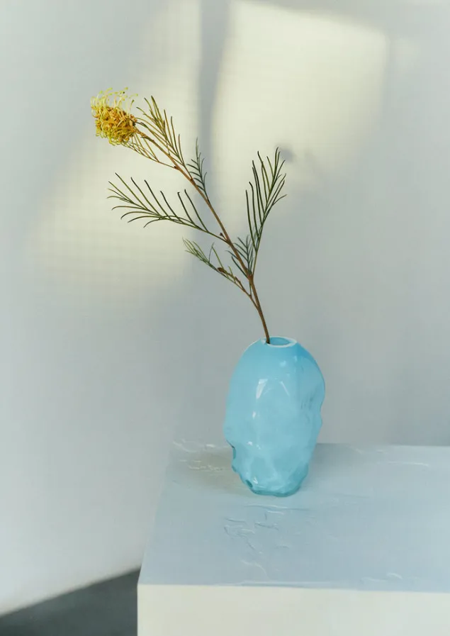 Glass | Decorative Pieces-TOAST Rosie Stonham Small Membrane Vase PaleBlue