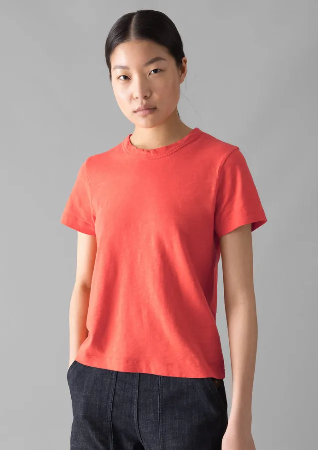 sadie_organic_cotton_boy_tee_1.webp Jersey | Tops & Tees-TOAST Sadie Organic Cotton Boy Tee Poppy