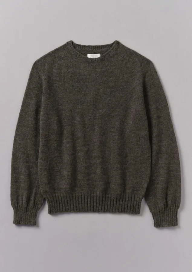 Knitwear-TOAST Seamless Shetland Wool Sweater Grey