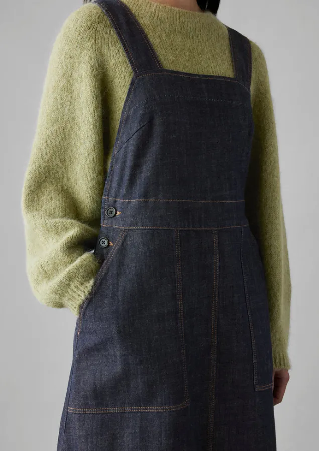 side_button_denim_pinafore_dress_13.webp Denim | Dresses-TOAST Side Button Denim Pinafore Dress Indigo
