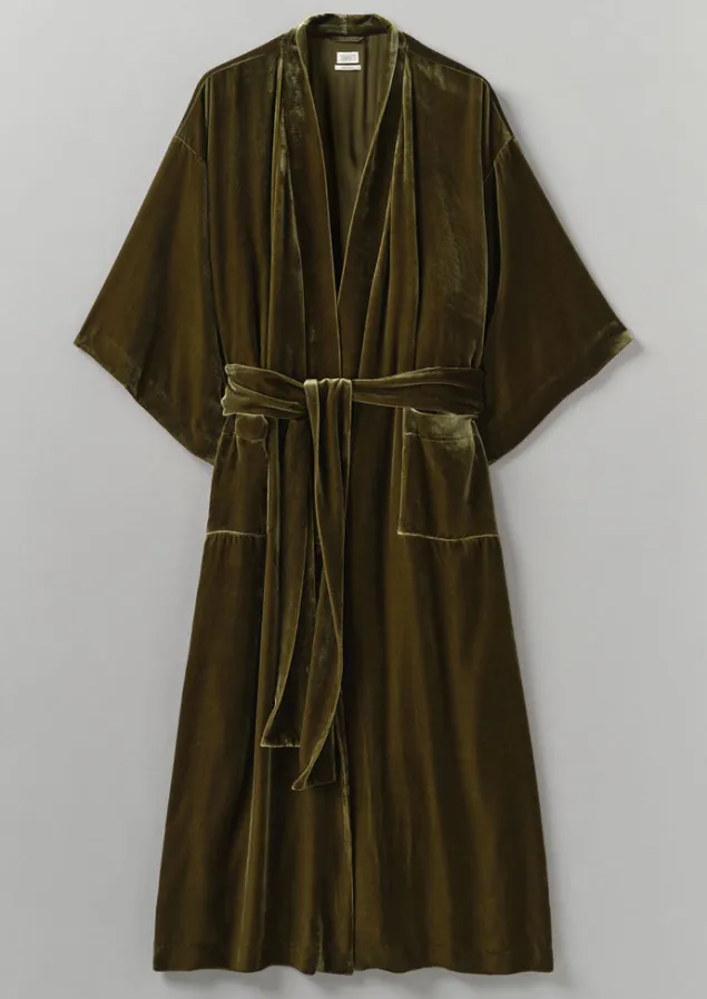Velvet | Gowns-TOAST Silk Velvet Gown RichOlive