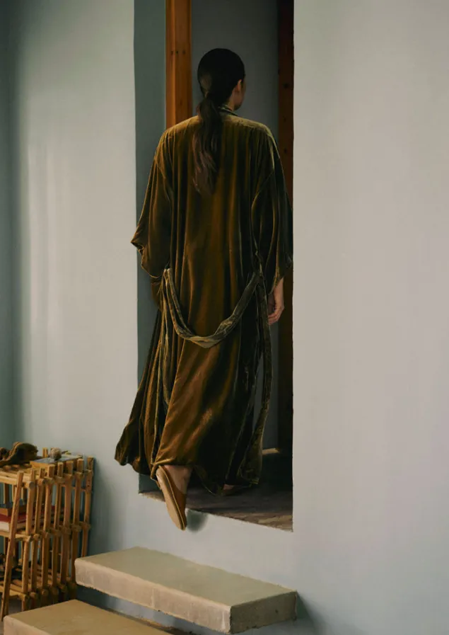Velvet | Gowns-TOAST Silk Velvet Gown RichOlive