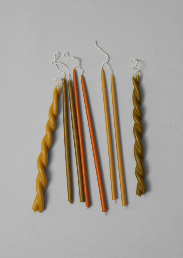 Candles & Holders-TOAST Skar Organics Beeswax Twist Dinner Candle Natural