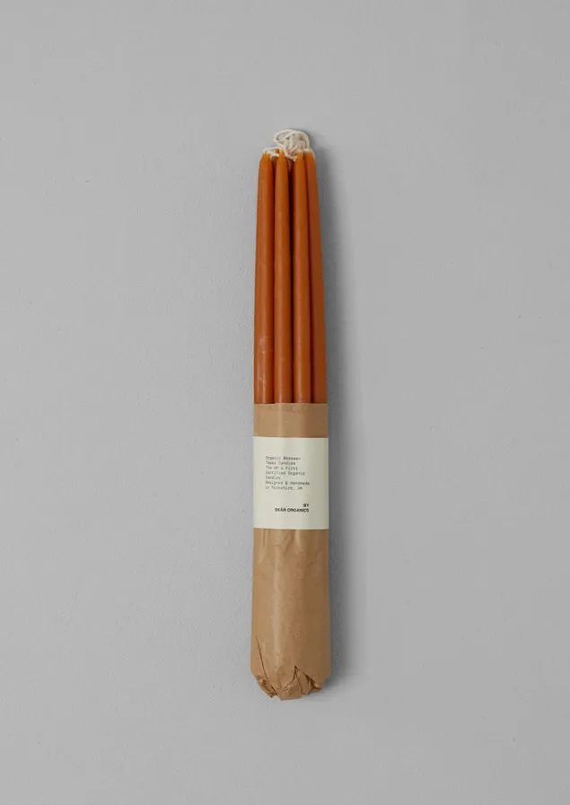 skar_organics_slim_beeswax_dinner_candle_set_2-2.webp Candles & Holders-TOAST Skar Organics Slim Beeswax Dinner Candle Set Paprika