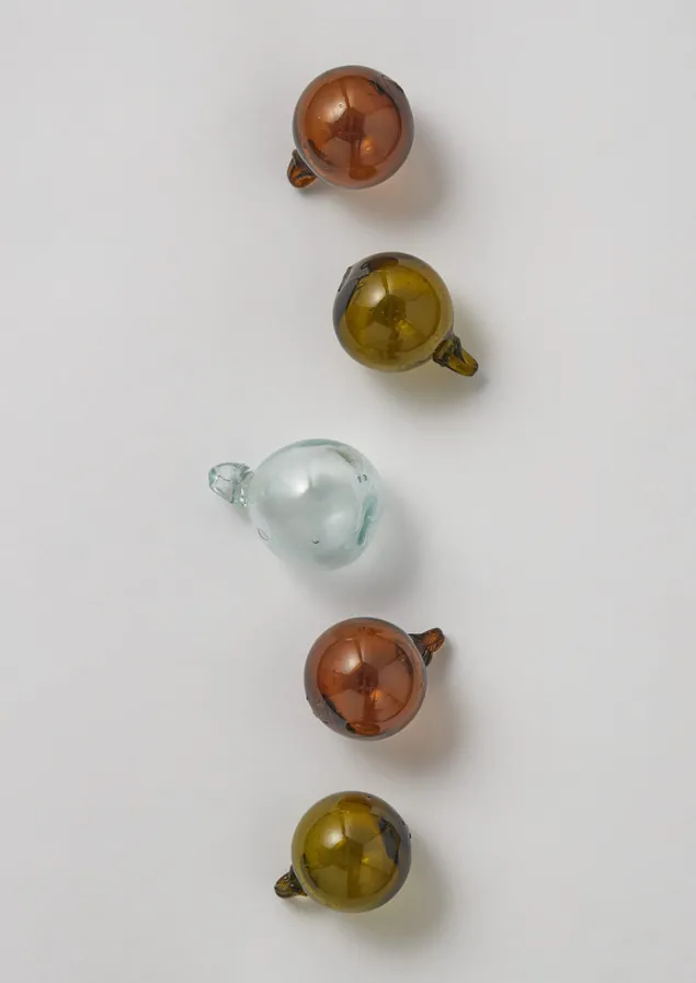 small_hand_blown_glass_bauble_set_1-1.webp Glass | Christmas Decorations-TOAST Small Hand Blown Glass Bauble Set Multi