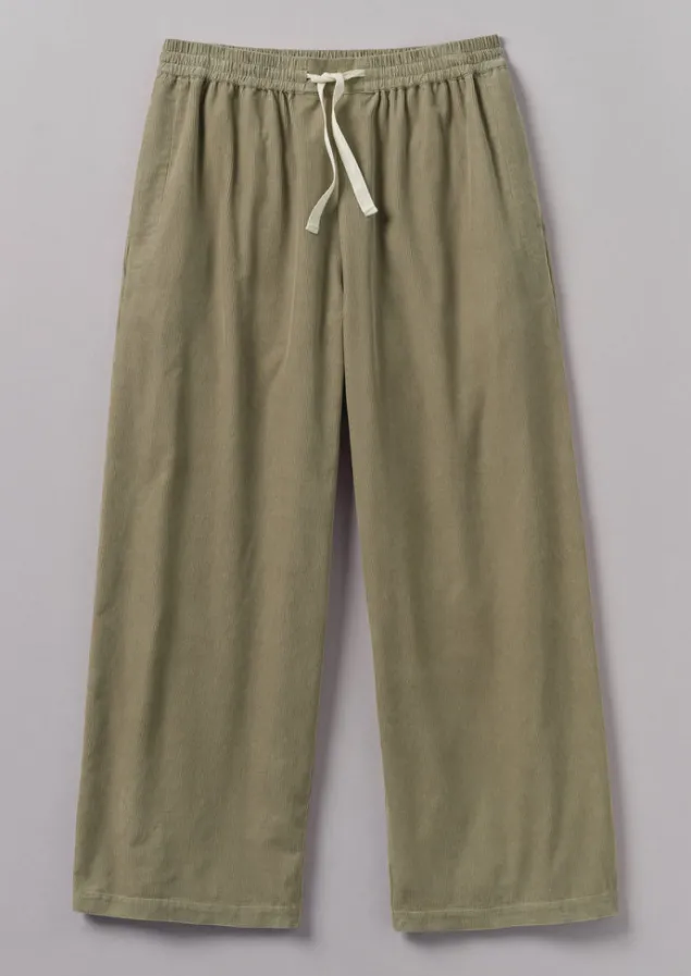 Cord | Loungewear-TOAST Soft Organic Cord Lounge Trousers GreenStone